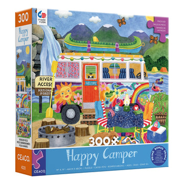 Ceaco - Happy Camper - Waterfall Camper - 300 Piece Jigsaw Puzzle