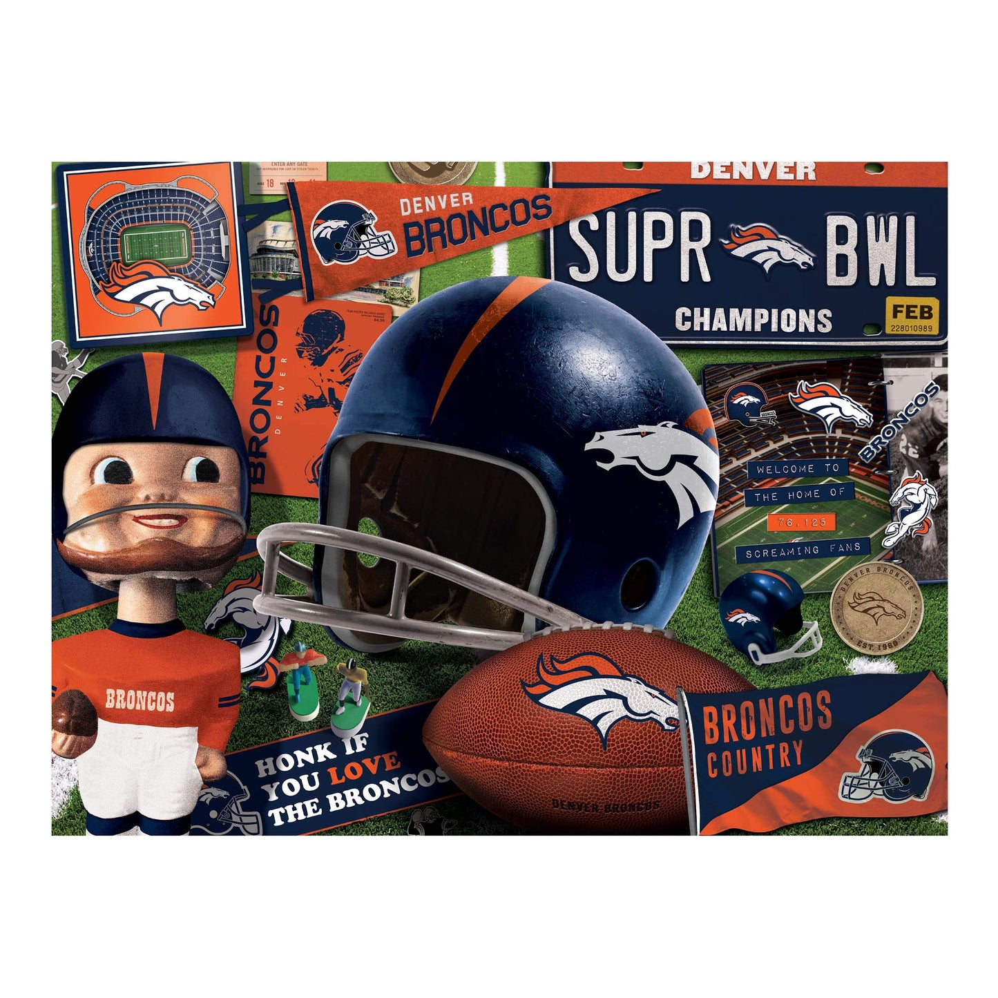Youthefan Nfl Denver Broncos Retro Series Puzzle - 500 Pieces, Large