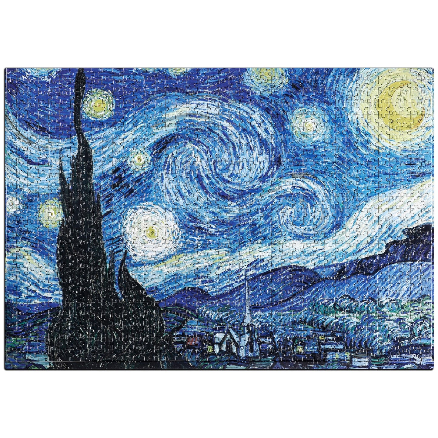Starry Night Puzzle 1000 Pieces Van Gogh Mini Puzzle For Adults Artwork Jigsaw Puzzle Family Game (Starry Night)