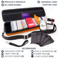 Orange Quiver Card Carrying Case - Playing Card Case Holder For Trading Cards, Mtg Card Storage Bag Deck Box Card Case (+Wrist & Shoulder Strap, Dividers & Separators + 100 Apollo Card Sleeves)