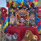 8X6Ft Red Circus Backdrop Amusement Park Tents Stratus Playground Carnival Carousel Kids Boy Girl 1St First One Birthday Party B