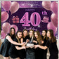 40Th Birthday Decorations For Girls Happy Birthday Banner Pink Decorations For A Party Birthday Backdrop For Women
