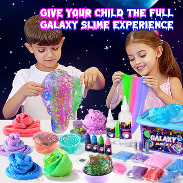 Mini Galaxy Slime Kit For Girls 6-12 Years Old, Glimmer Crunchy Slime, Foam Slime,Butter Slime, Stress Relief Toys, Party Favors