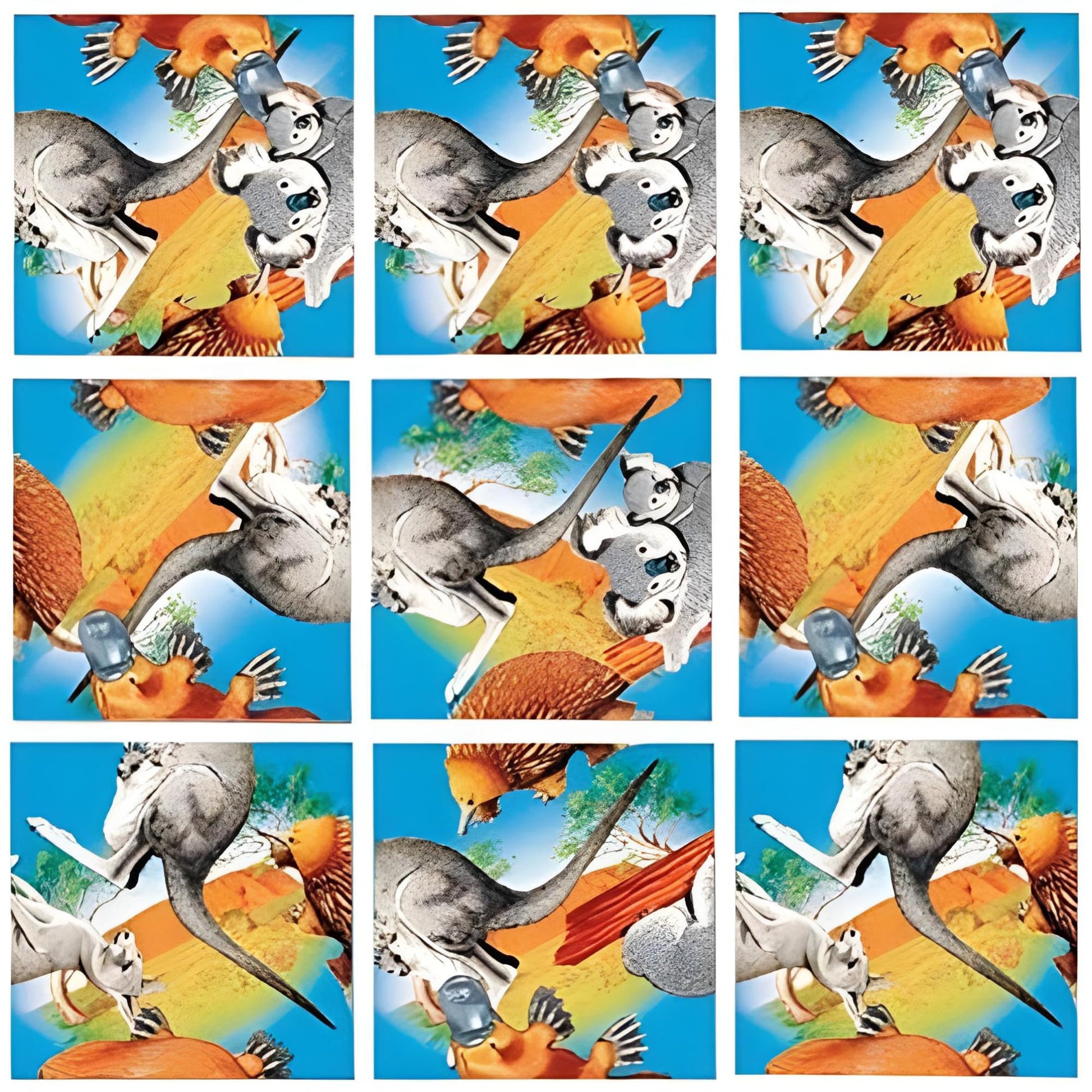 B Dazzle Australian Wildlife Scramble Squares 9 Piece Puzzle