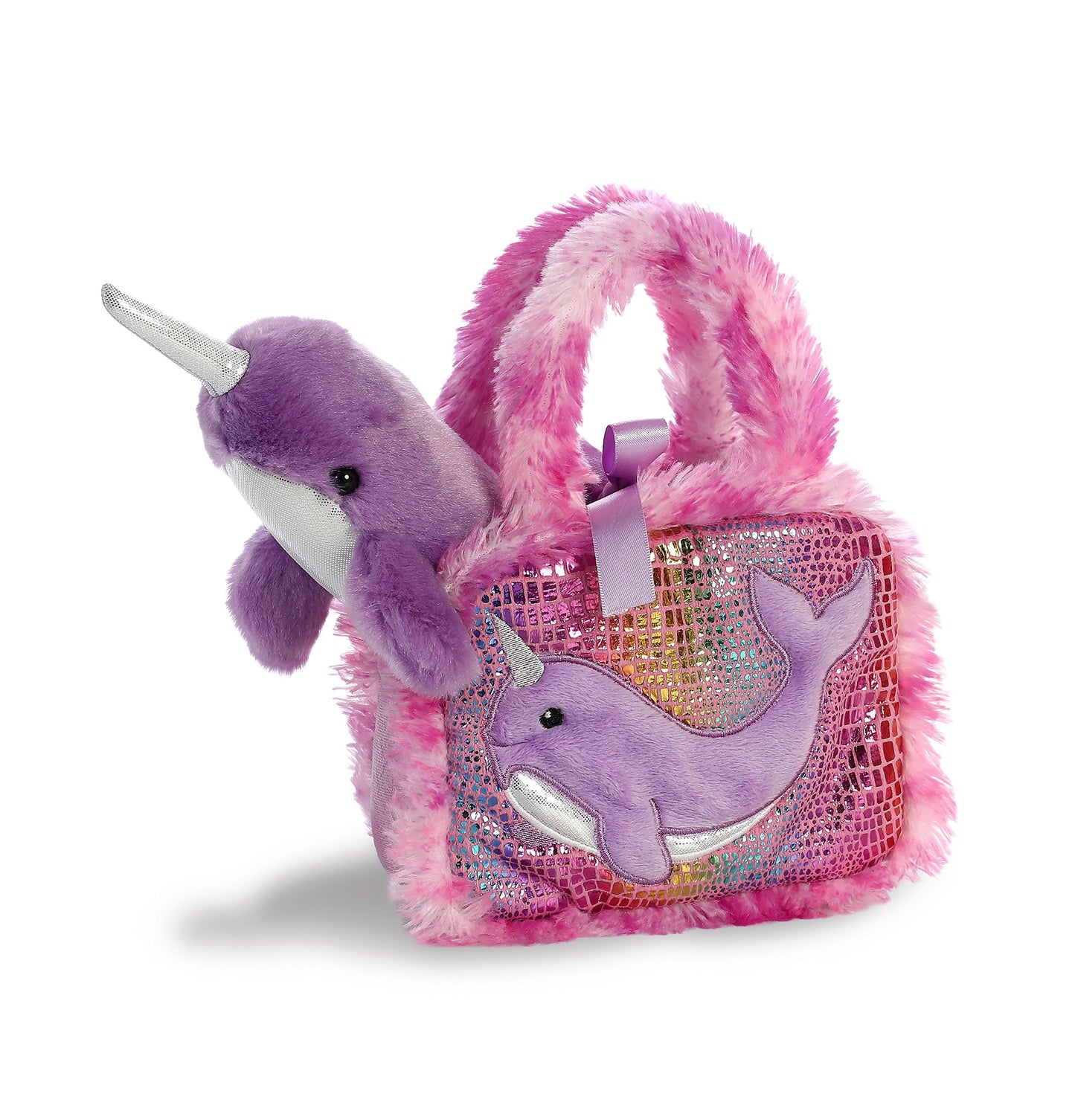 Aurora® Fashionable Fancy Pals™ Narwhal Stuffed Animal - On-The-Go Companions - Stylish Accessories - Multicolor 7 Inches