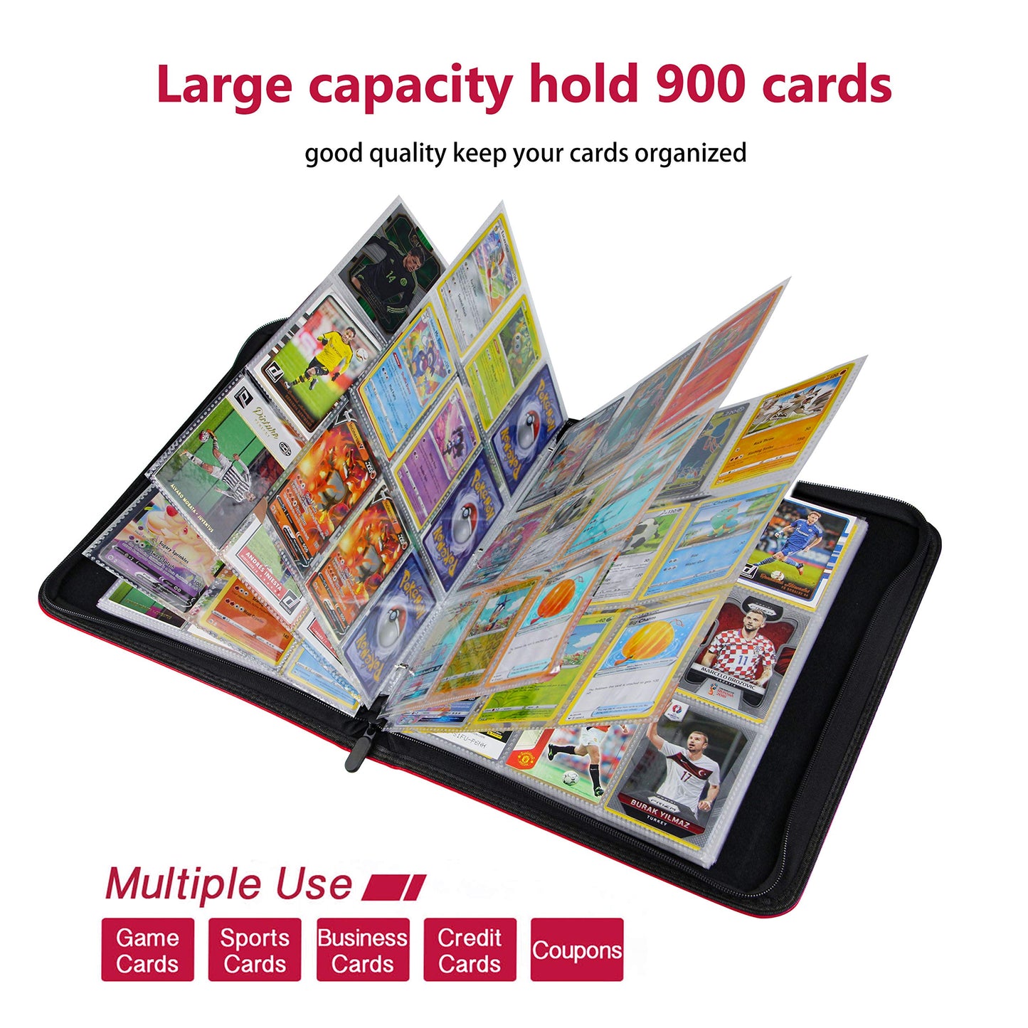 9-Pocket Tonespac 900 Cards Binder Compatible With Trading Cards, Portable Storage Case With Removable Sheets Trading Card Binde