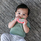 Infantino Lil' Nibblers Vibrating Apple Teether -Sensory Exploration And Teething Relief With Soothing Vibrations And Textures, Red Apple