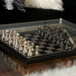 Deco 79 Aluminum Chess Game Set With Black And Silver Pieces, 12' X 12' X 1', Black