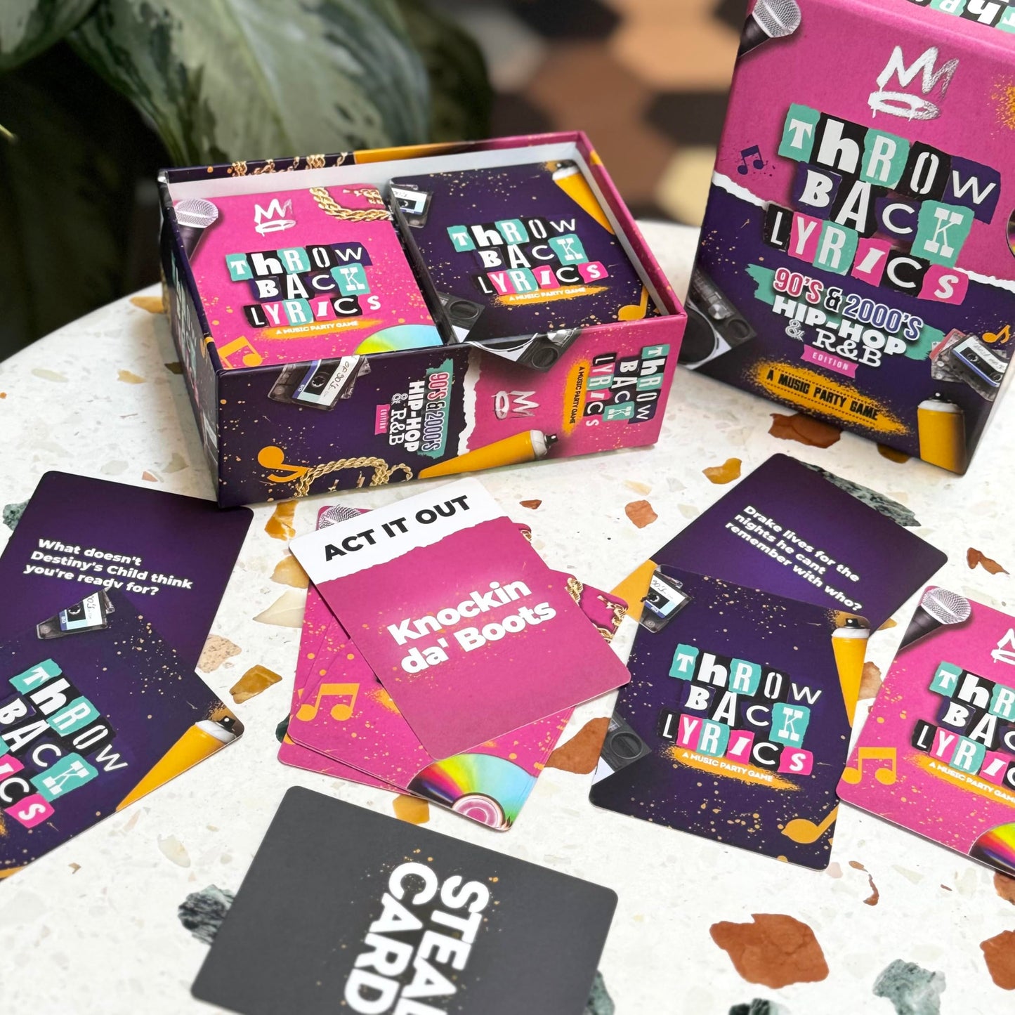 Throwback Lyrics - The 90s & 2000s Hip-Hop & R&B Music Party Game | Rap R&B Game 250 Cards of Trivia and Charades - Great for Game Nights  Date Nights  mature-themed and Family Games