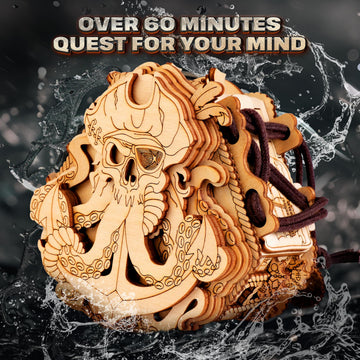 ESC WELT Blackbeard's Compass 3D Escape Room Puzzle Box - Wooden Brainteaser Money Box - Multicoloured