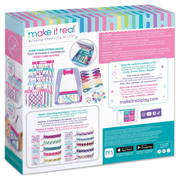 Make It Real Friendship Bracelet Maker Kit - Craft Up to 20 Stylish Bracelets with 100 Beads & Threads - Fun DIY Jewelry Set for