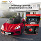 Funtok Licensed Chevrolet Corvette C8 12V Ride On Car, Electric Car W/Remote Control, Led Lights, Shiny Dashboard, 3 Speeds Mode, Soft Start, Bluetooth Speaker, Battery Powered Cars For Kids To Drive