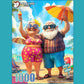 1000 Piece Jigsaw Puzzle for mature-themeds - Funny Parents or Grandparents on a Tropical Beach Vacation - Challenging Puzzle - Retirement Gift for Mom or Dad - 20x27 inch