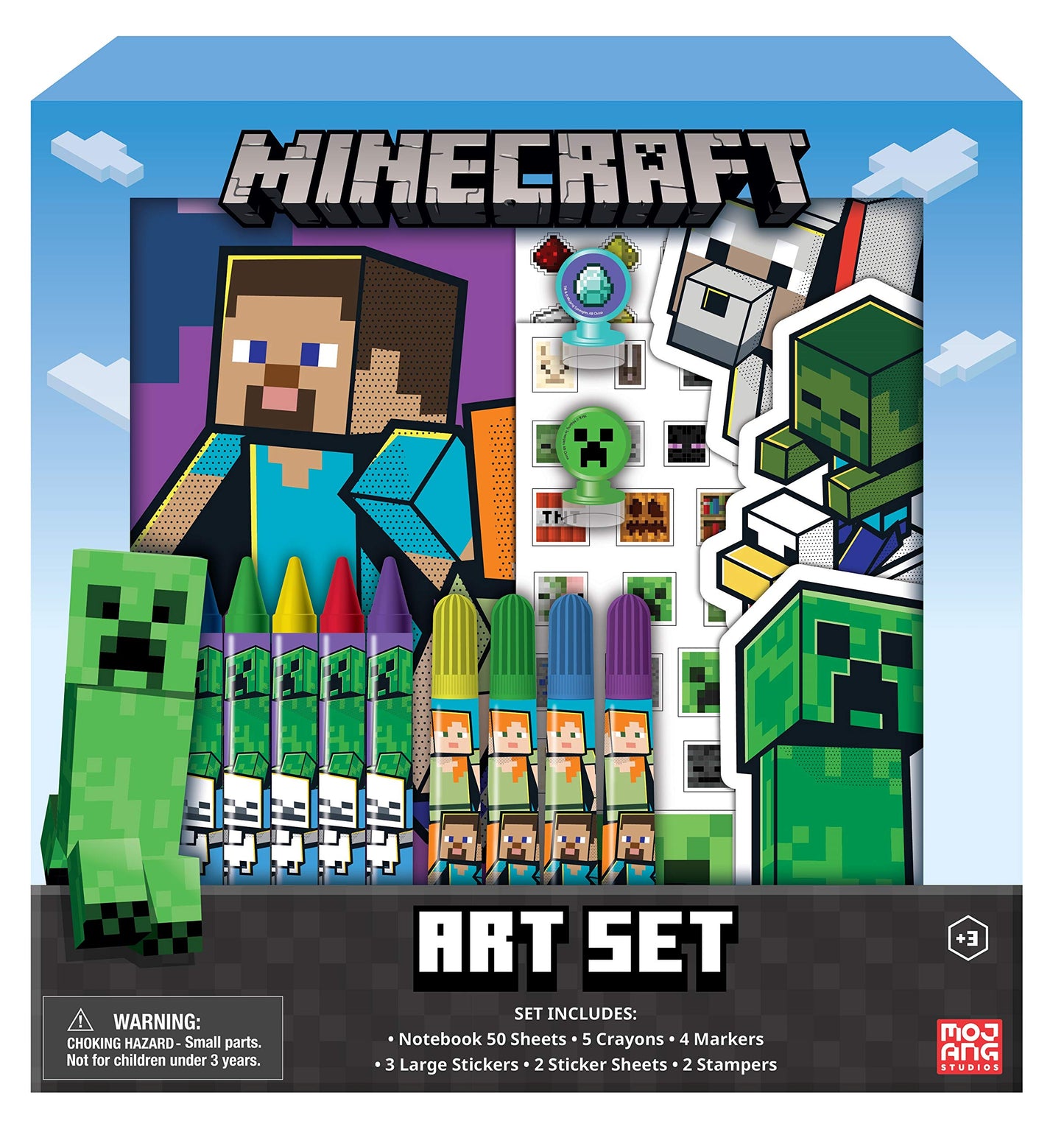 Minecraft Kids Coloring Art Set | Stickers & Stampers