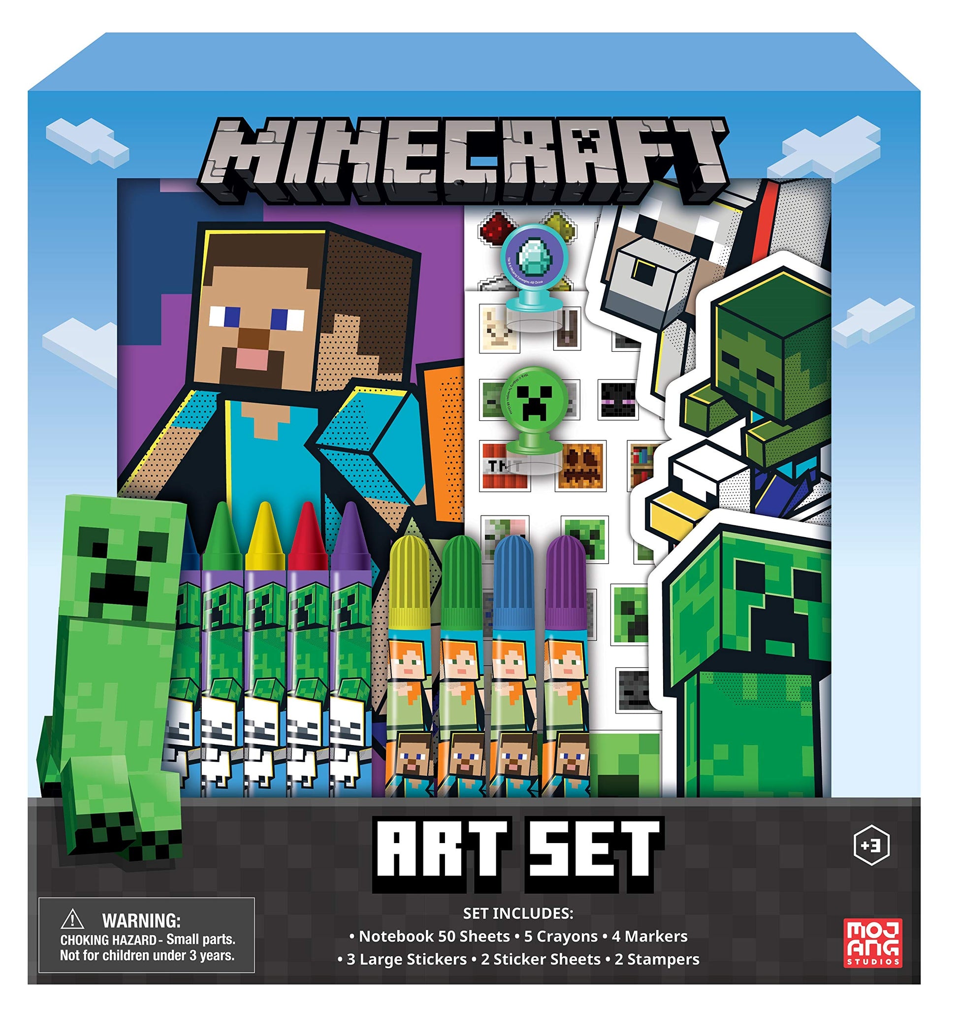 Minecraft Kids Coloring Art Set | Stickers & Stampers