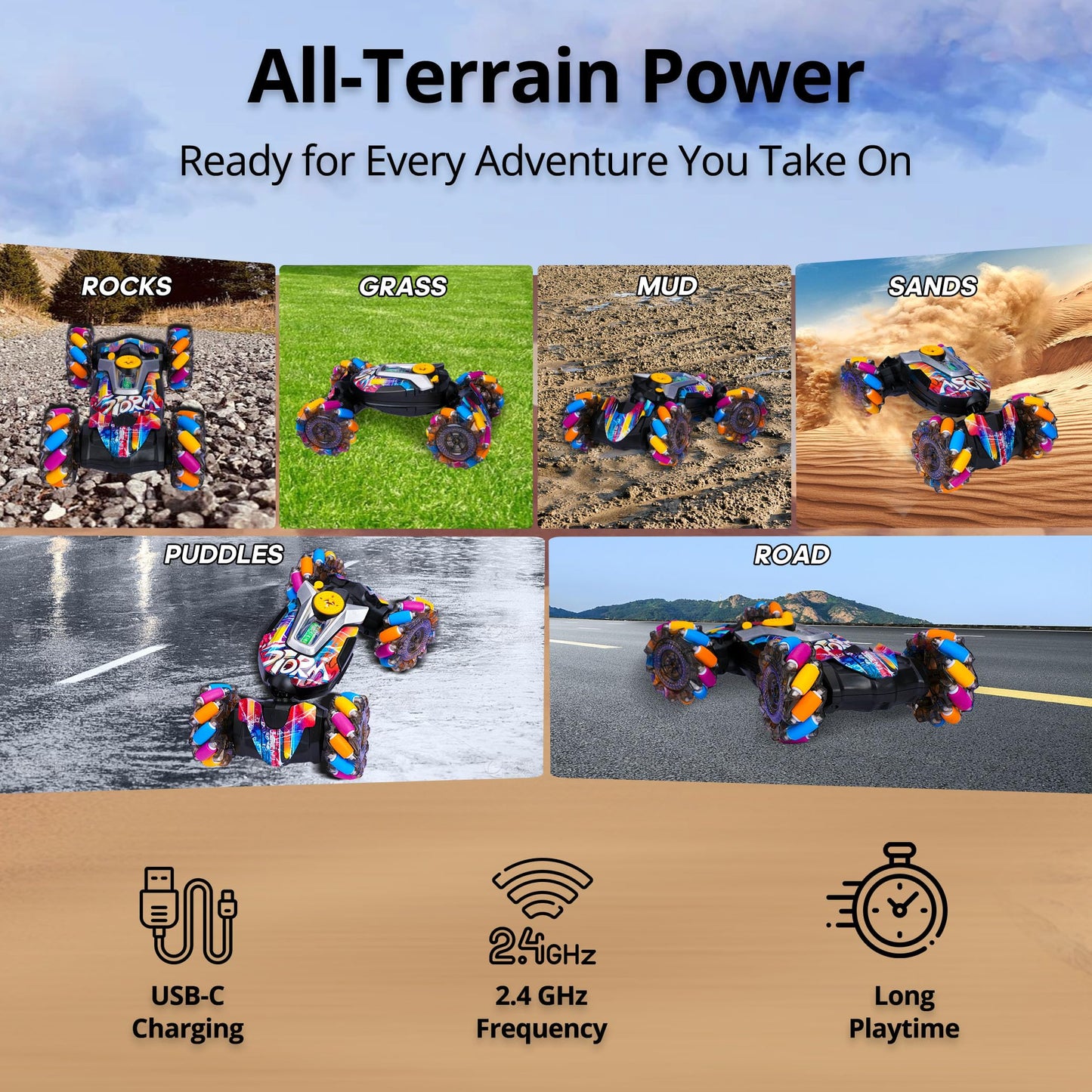 Rc Stunt Car - Rc Cars for Boys Age 8-12, Remote Control Car, RC Gesture Control Stunt Car with Light & Music, Hand Controlled R