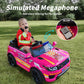 Hikiddo 24V Electric Police Ride-On Car For Kids, Ride-On Toy Kids Car W/Parental Remote Control, 2X200W Motors - Pink