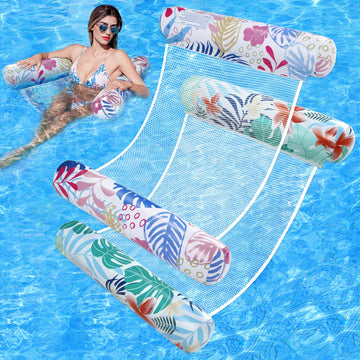 Pool Floats - 2 Pack Pool Floats Adult Size, Inflatable Rafts 4-In-1 Multi-Purpose