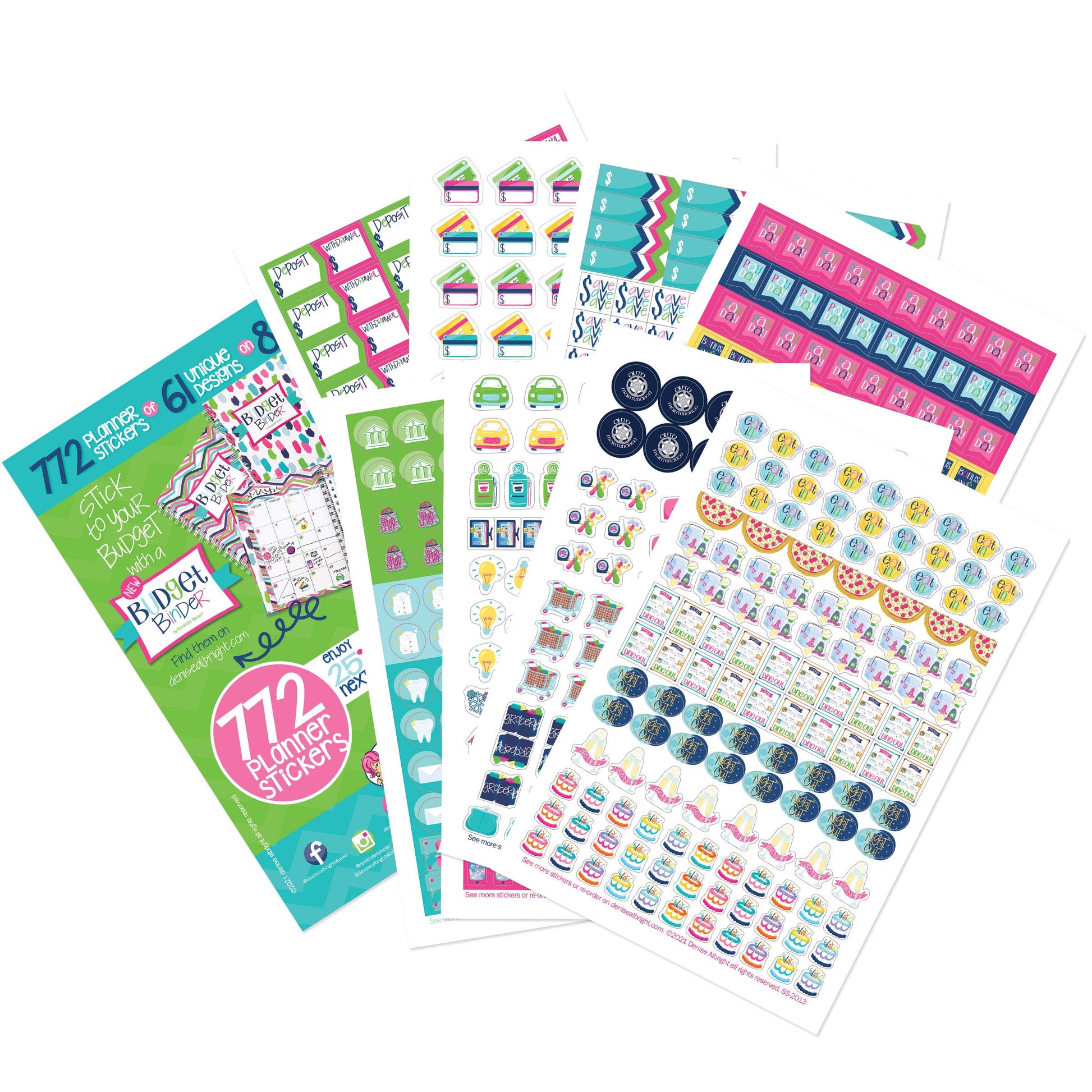 772 Planner Stickers - Budget Planning Collection. Bill Due Date Reminders, Expense Tracking, Savings Goals, Auto Expenses, Holi