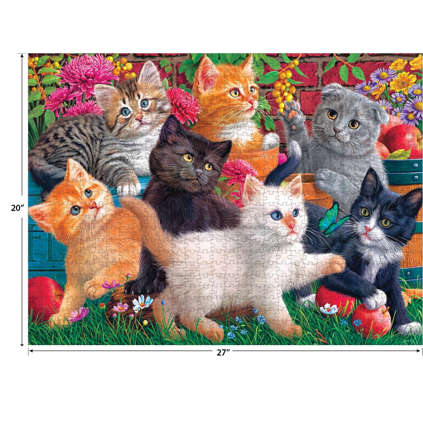 RoseArt 750 Piece Jigsaw Puzzle - Fancy Cats Kittens at Play, Multi Color, Paper, Model 1089ZZB