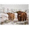 MyPuzzle Hairy Scottish Highland Cattle in A Winter Landscape - enhanced 500 Piece Jigsaw Puzzle for mature-themeds
