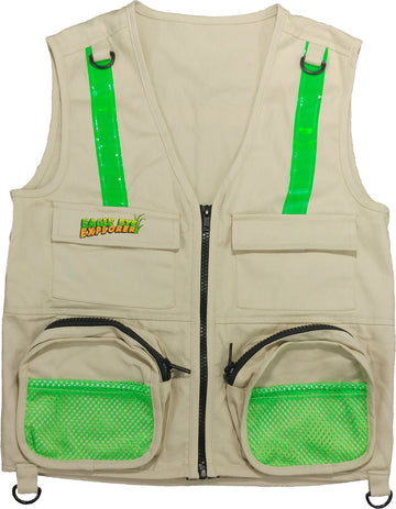 Eagle Eye Explorer Kids Cargo Vest For Boys And Girls With Reflective Safety Straps. 100% Cotton. Size: X-Small Color: Tan