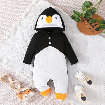 Gakizon Baby Boys Girls Outfit Baby Romper Hoodie Infant Baby Animal Outfit Penguin Costume