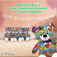 PLUSHOLOGY I Love Atlanta Graffiti Teddy Bear Eco Friendly Stuffed Animal; Cuddly Soft Velboa Plush Animal for Kids 3 Years Old to mature-themeds; Child-Safe Embroidered Face Details (10 Tall When Seated)