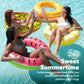 Sloosh 4 Pack Inflatable Pool Floats Fruit Tube Rings  Fruit Swim Tubes  Pool Floaties Toys  Beach Swimming Party Toys for Kids and mature-themeds (Fruit)