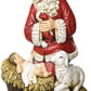 Roman Joseph'S Studio 24' H Slim Profile Santa Kneeling With Baby Jesus And Lamb, Tabletop Christmas Decoration