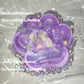 2.76 Inch Squeeze Toys Cat Paw Handmade Squeeze, Purple Glitter Transparent Squeeze Paw, Cute Soft Squeeze For Stress Relief, Fi