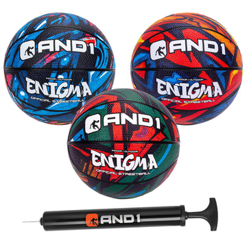 Mini Basketballs And1 3 Pack Set For Kids (Deflated W/Pump Included): - Size 3 7-Inch Premium Youth Size Basketballs, Easy To Grip, Made For Indoors And Outdoors