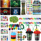 Watersay 218 Pcs Video Game Party Favors Set Includes Drink Cup with Lid Game Card Pencil Sharpener Eraser Stickers Slap Bracele