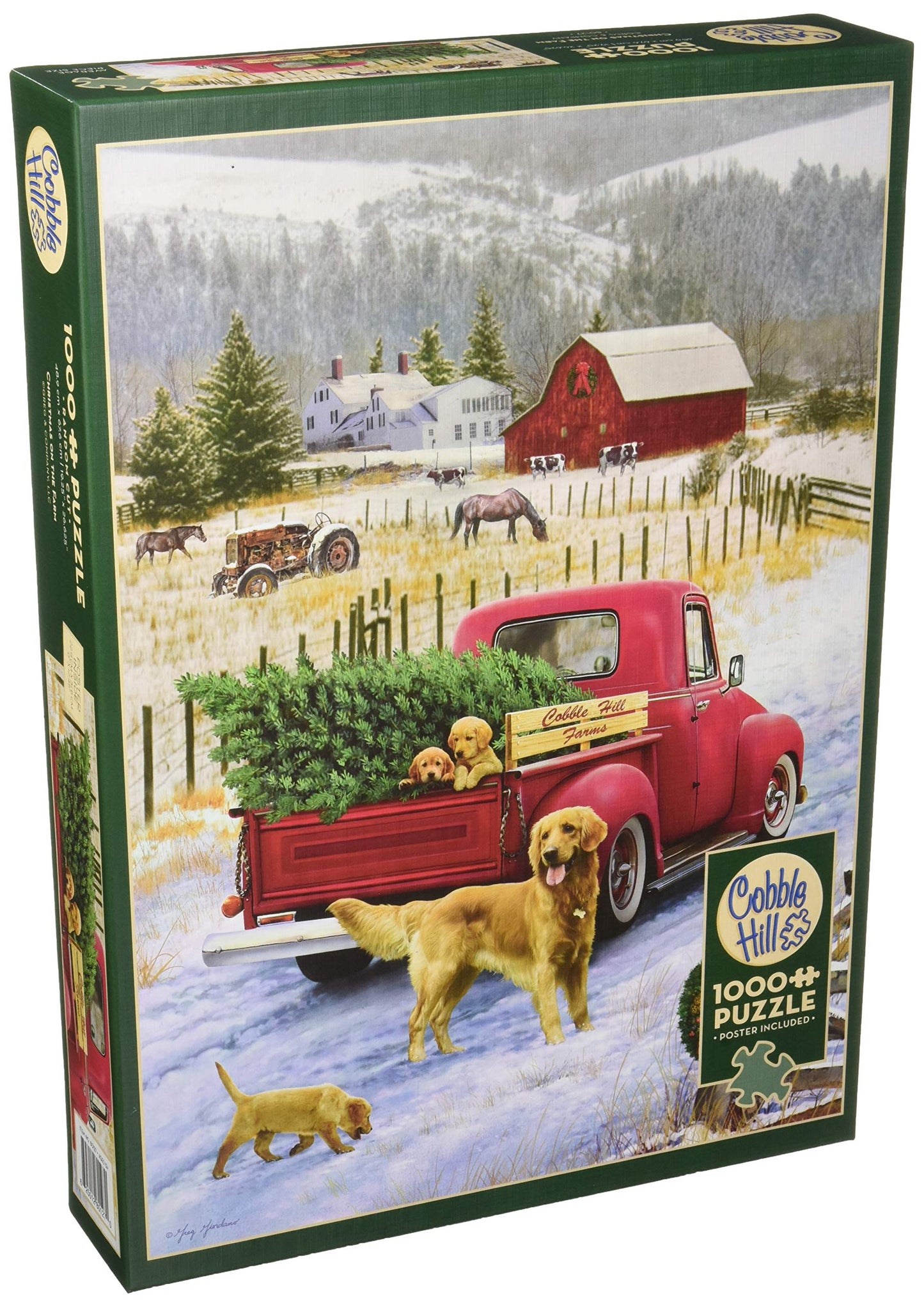Cobblehill 80127 1000 Pc Christmas On The Farm Puzzle, Various