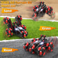 Eulogia Rc Stunt Car With Deformable Wheel Arm, 2 Rechargeable Batteries, Lights, 360 Rotation, One-Key Demo, 2.4Ghz All-Terrain