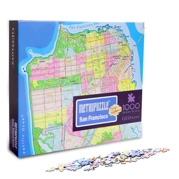 GeoToys Metropuzzle  San Francisco Jigsaw Puzzles 1000 Pieces  Detailed City Map Geography Puzzle  Challenging mature-themed Puzzle  Fun Puzzles for mature-themeds  Family Puzzles  US City Puzzle Map Poster Included