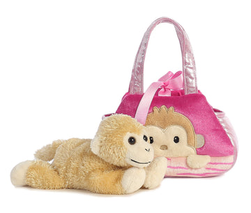 Aurora® Fashionable Fancy Pals™ Peek-A-Boo Monkey Stuffed Animal - On-The-Go Companions - Stylish Accessories - Multicolor 7 Inches