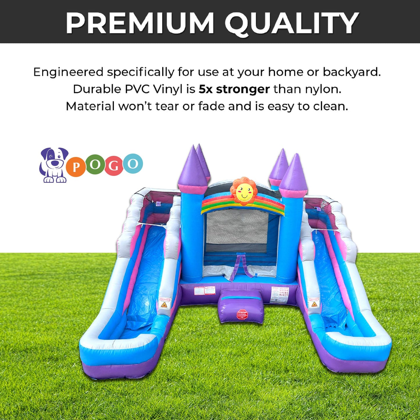 Inflatable Bounce House and Double Slide Combo Unit 16.5 x 15 x 11 Foot- Crossover Sports Combo Bouncer, Kids Outdoor Toys, Jump