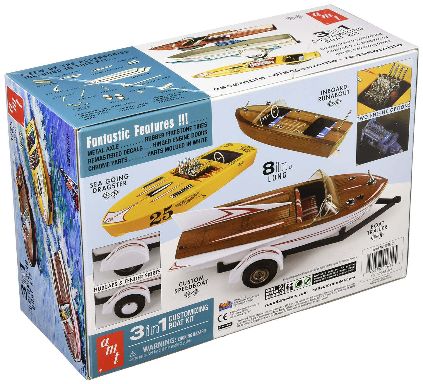 AMT 1:25 Scale Customizing Boat Model Kit - Multicolor Plastic, Model AMT1056
