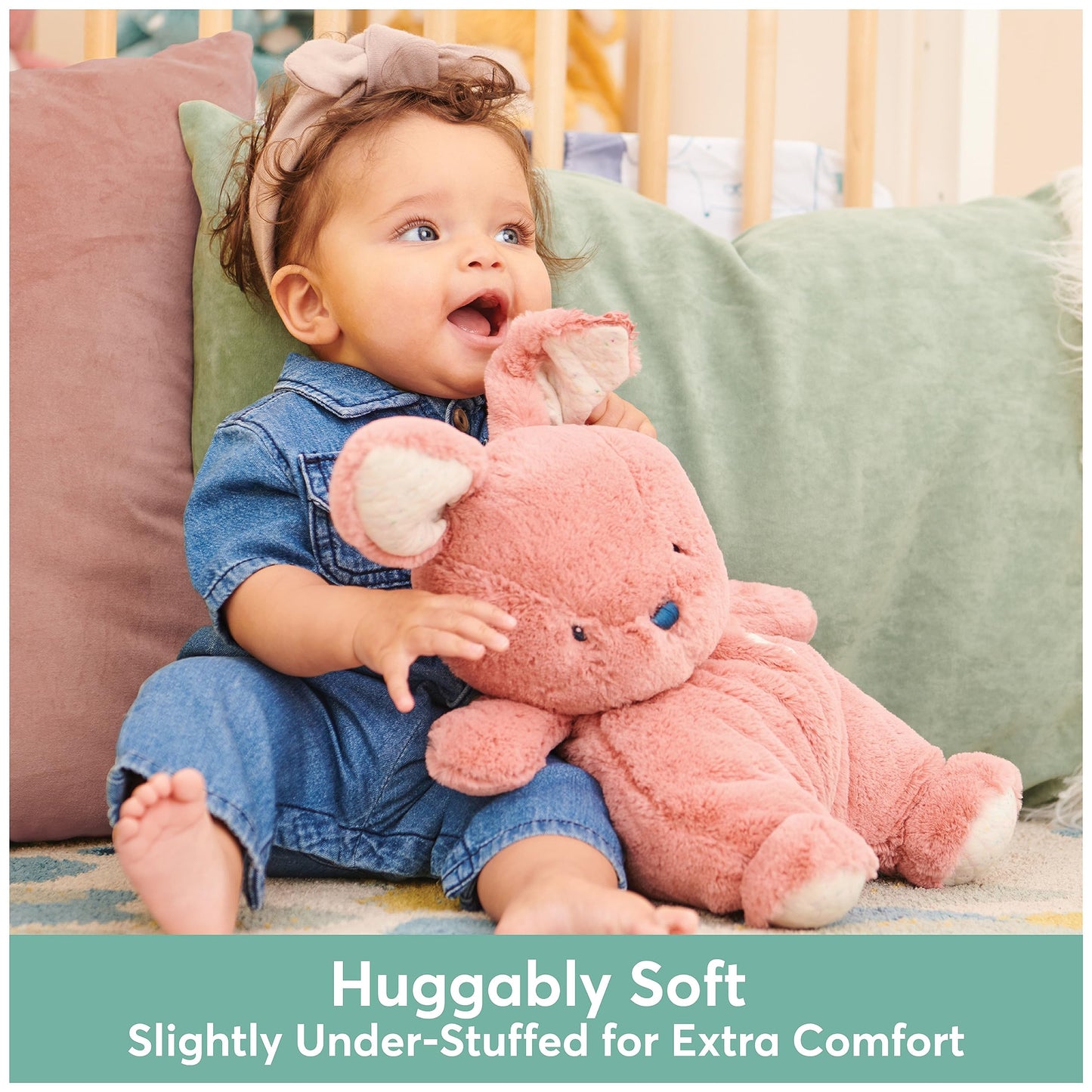 Gund Baby Oh So Snuggly Bunny Stuffed Animal, Bunny Toddler Toy, Dusty Rose Pink, 12.5''