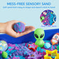 Klever Kits Outer Space Sensory Bin for Toddlers, Glow in The Dark Alien, Medium-Sized Plastic Sandbox, Model 60159, Age 3+