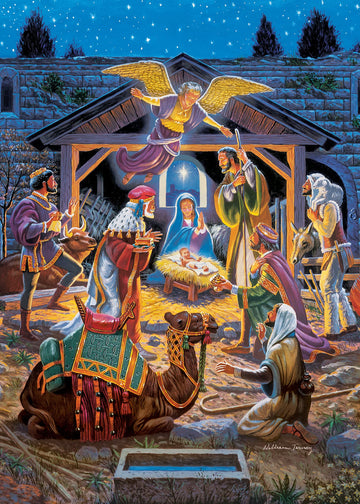 Masterpieces 500 Piece Glitter Christmas Jigsaw Puzzle - Holy Night - 15''X21''