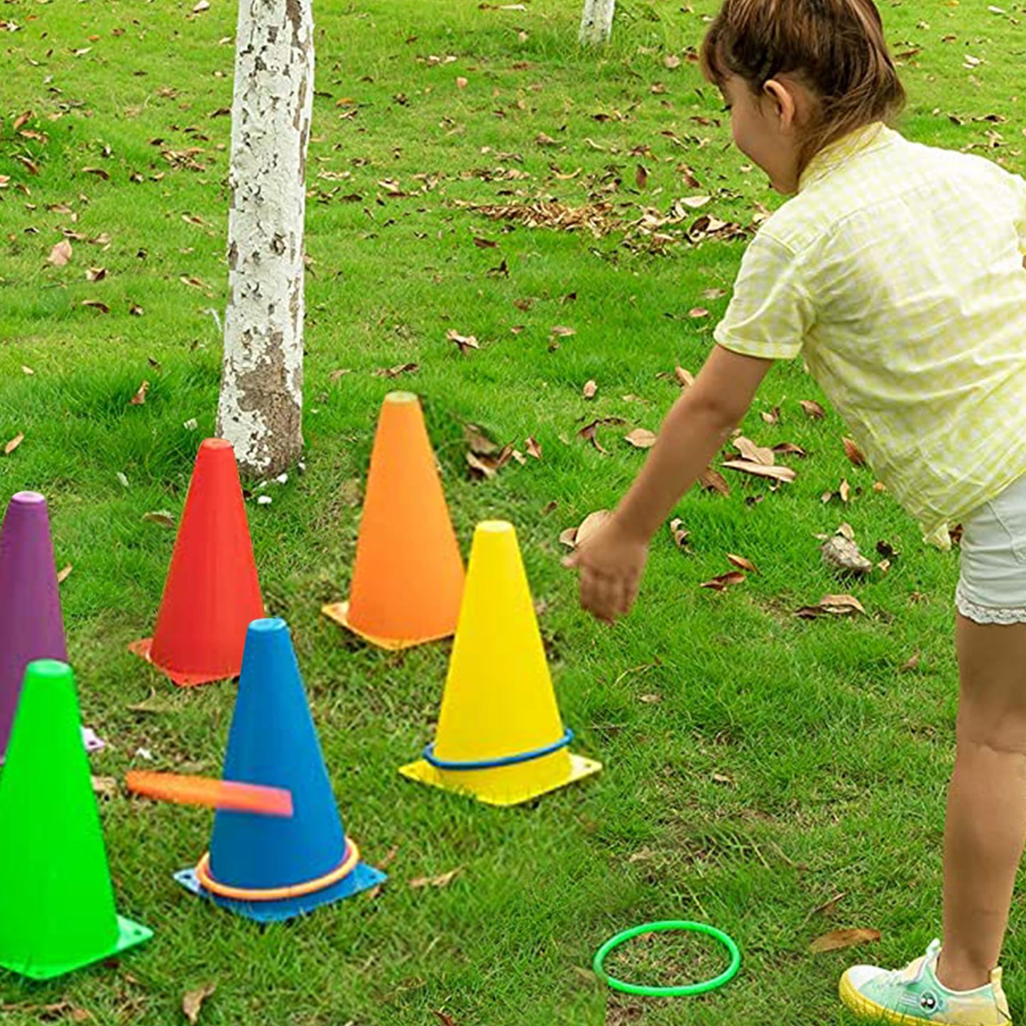JOYIN 31PCS 3 in 1 Carnival Games  Easter Ring Toss Yard Set  Bean Bags  Cones - Outdoor Toys for Toddlers & Kids  Children's Indoor Play  Family Fun  Kids Party Cornhole Set  Lawn Games
