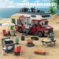 TGL TYCOLE City Camper Van Building Set - 880 pcs Plastic Toy Kit, Beach Camping Theme, RV Car Model, Red/Yellow/Black/White/Green