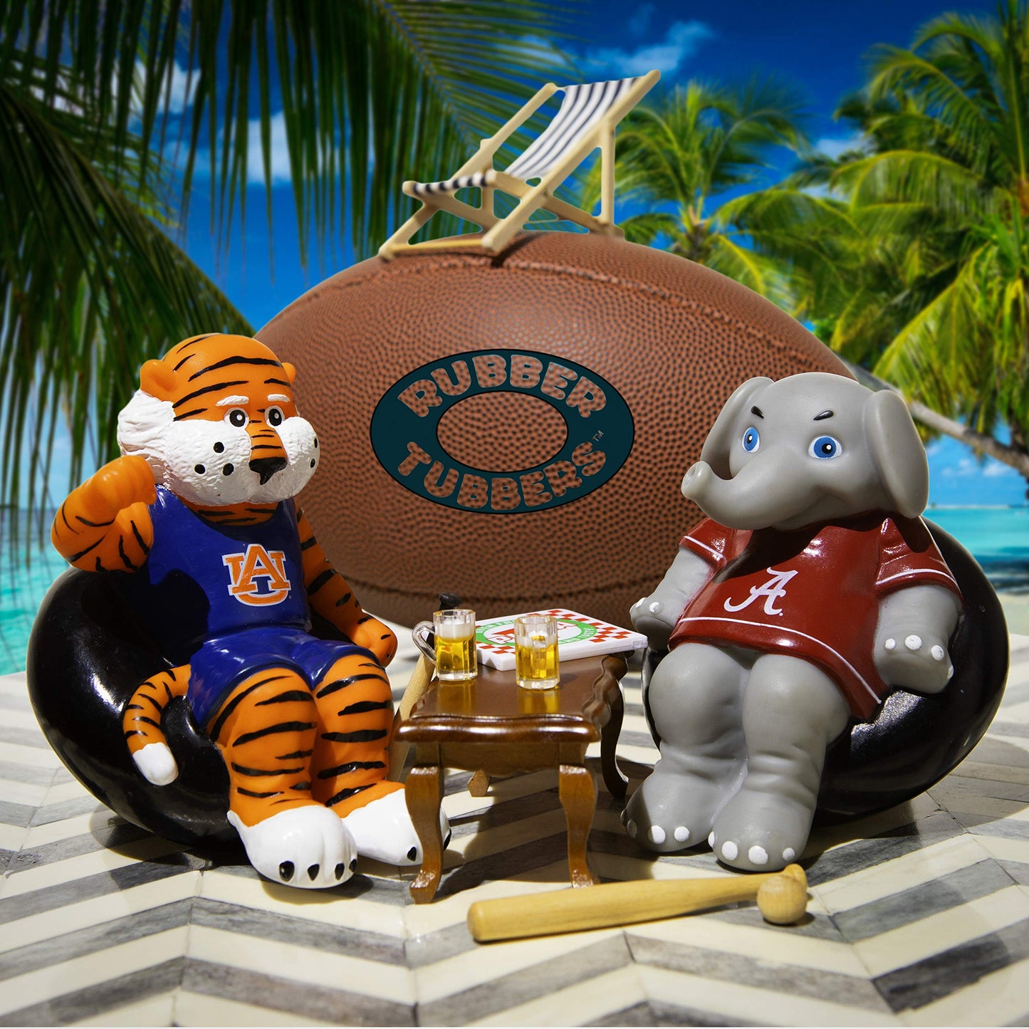 Rubber Tubbers Alabama Crimson Tide (Big Al) Collegiate Bathtub Toys - Officially Licensed Ncaa Team Mascots, Authentic Sports Memorabilia, Novelty Rubber Ducks (University Of Alabama)