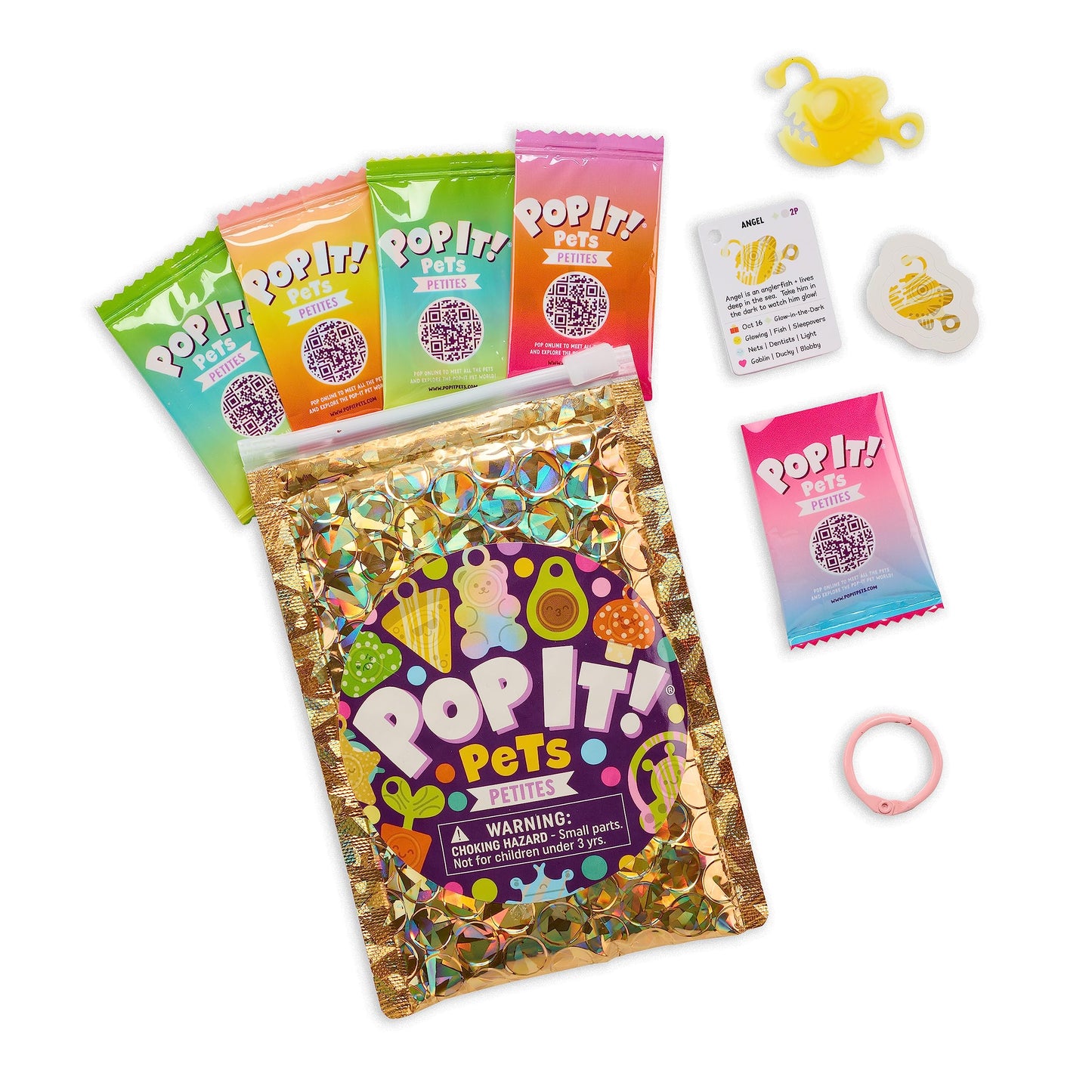 Pop It! Pets Petites - Season 2 - The Ultimate Mini Sensory Fidget Toy - Popping Bubbles And Adorable Characters For Your Pets - Collector Map With Cards And Stickers From Buffalo Games