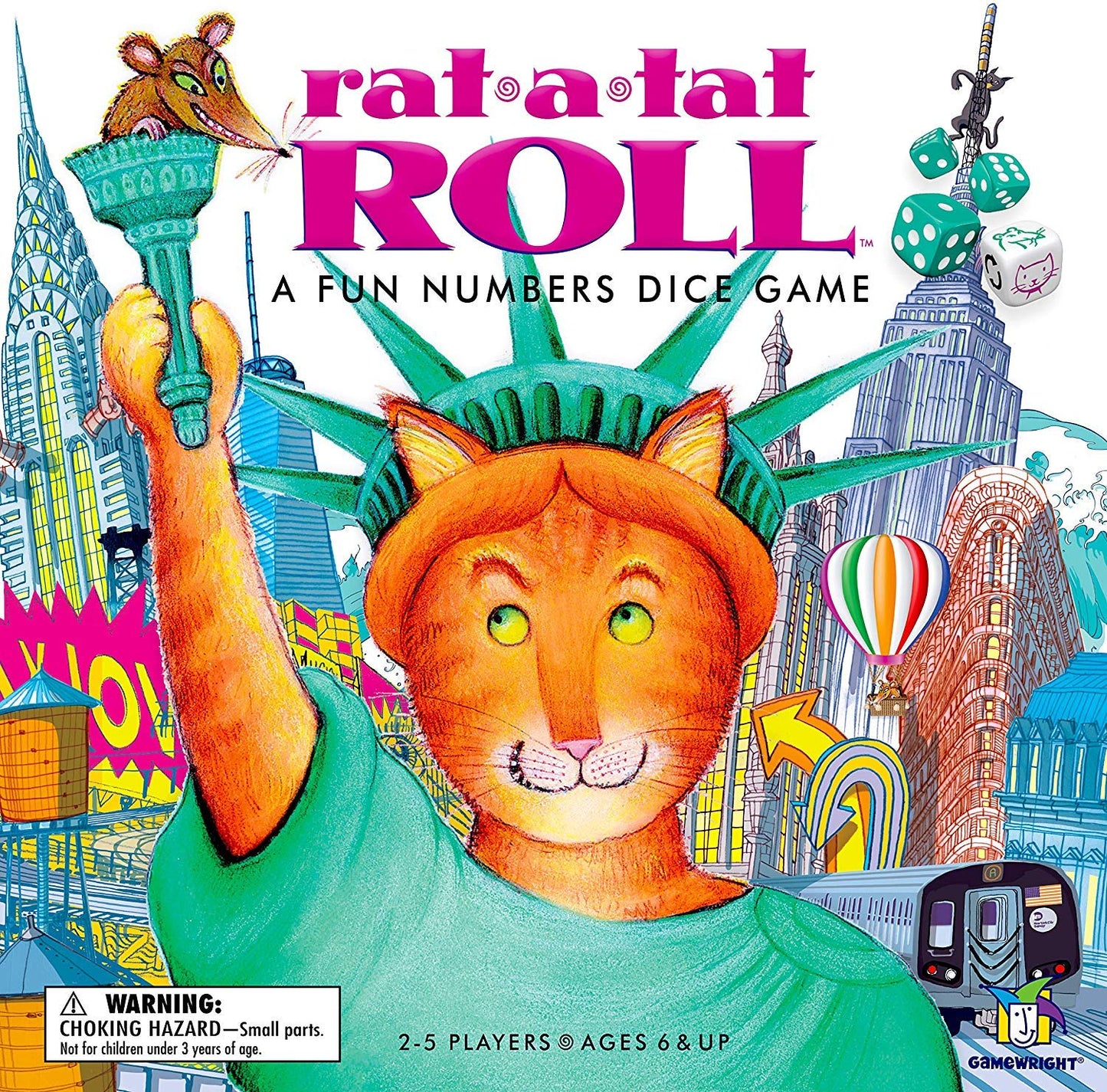 Gamewright Rat-A-Tat Roll Game | Multicolor Paper Board Game | Model 425