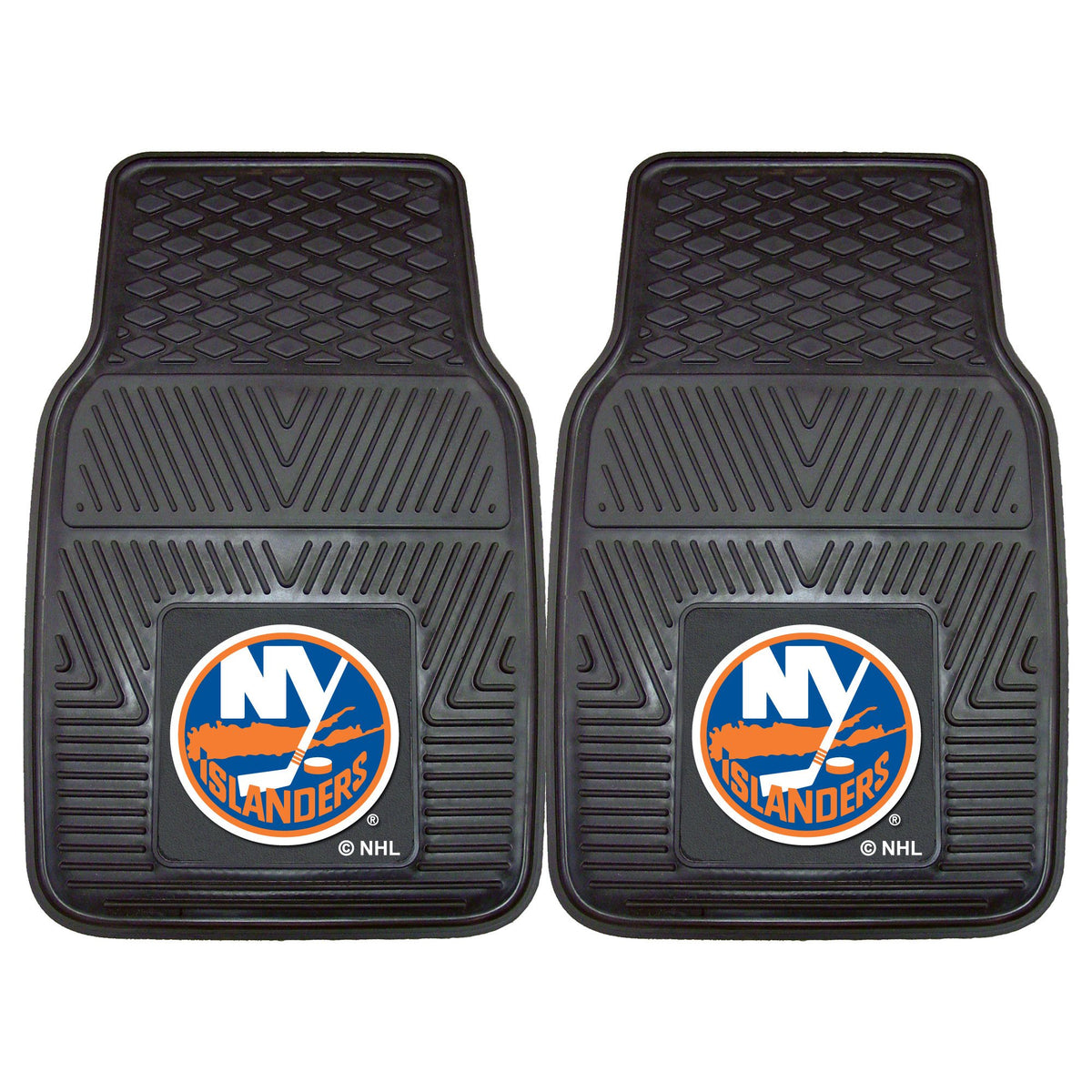 FANMATS 10464 New York Islanders 2-Piece Heavy Duty Vinyl Car Mat Set, Front Row Floor Mats, All Weather Protection, Universal F