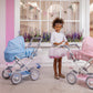 Jc Toys | Berenguer Boutique | Deluxe Foldable Baby Doll Stroller With Canopy | Removable Carry Basket | Blue | Ages 3+
