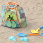 LEAFOREST Large Beach Bag with Zipper Lightweight Beach Toy Bag Mesh Bag for Swimming Pool Sand Toys (Blue)